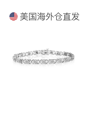 自营vir jewels1/2 克拉圆形实验室培育钻石网球手链 .925 纯银爪