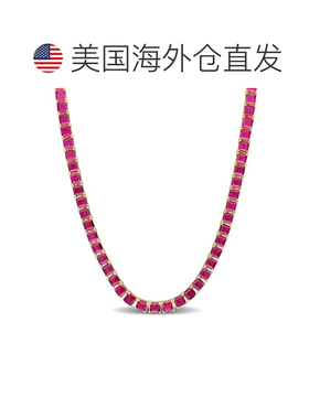 自营mimi & max48 1/2 CT TGW Created Ruby 网球项链镀黄金纯银