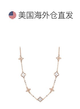 自营adornia14k Rose Gold Plated Mixed Mother of Pearl and CZ
