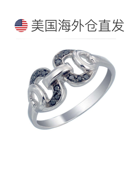 自营vir jewels 1/6 克拉 0.925 纯银镀铑黑色钻石戒指 - 银 美国
