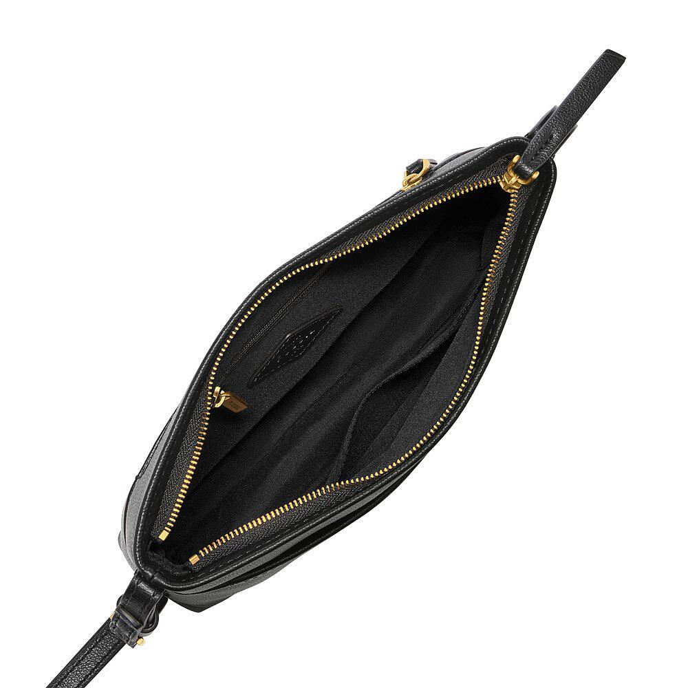 自营 Fossil 女士 Phoebe 皮革小号斜挎包 - 黑色 美国奥莱直发 - 图2