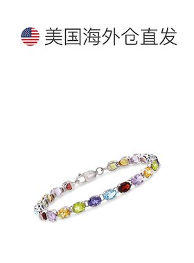 自营 925 纯银 Ross-Simons 多石链式手链 8 英寸 美国奥莱直发