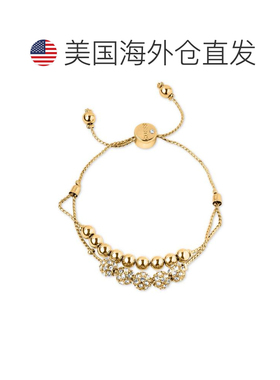 【美国直邮】GUESS|密镶珠饰双排滑扣手链串珠配饰【付后1h可退】