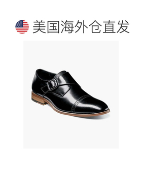 自营Men's Stacy Adams Desmond Black Monk Strap Dress Shoes V
