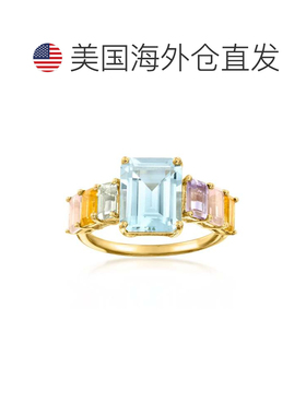 自营Ross-Simons Sky Blue Topaz and Multi-Gemstone Ring in 18