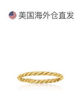自营 Ross-Simons 18kt 黄金绳环 黄色 美国奥莱直发戒指