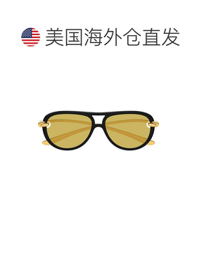 自营bottega veneta黑色Bv1418S飞行员金属太阳镜-绿色 美国奥莱