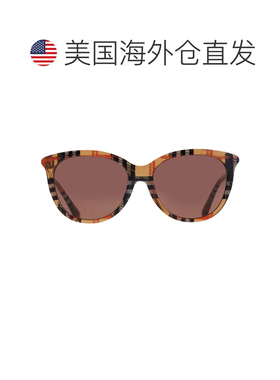自营Burberry Dark Brown Phantos Ladies Sunglasses BE4455 416