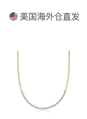 自营 RS Pure by Ross-Simons 钻石半网球项链 14kt 黄金 - 14 英