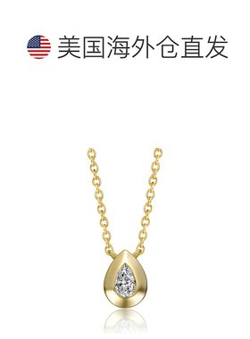 自营 geneviveSterling Silver 14K Gold Plated with Bezel Set