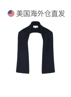 自营maison margiela蓝色新剪羊毛围巾-黑色 美国奥莱直发配饰