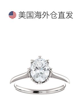 自营pompeii31 克拉椭圆形钻石 8 爪单石订婚戒指 14k 白金 - 14k