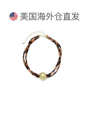 自营adorniaGold Ball on Leopard Print Adjustable Necklace -