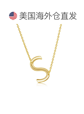 自营simona纯银侧面初始项链 - 镀金 - s 美国奥莱直发