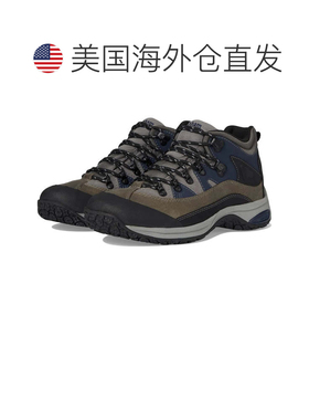 自营Men's Dunham Cloud Gray Dark Blue Leather Waterproof Ank