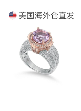自营Suzy Levian 双色纯银圆形 4.85 TCW 紫色紫水晶戒指 - 紫色