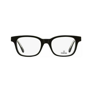 美国直邮欧米茄 男士长方形眼镜 OM5004H 001 黑色/水晶 52 毫米