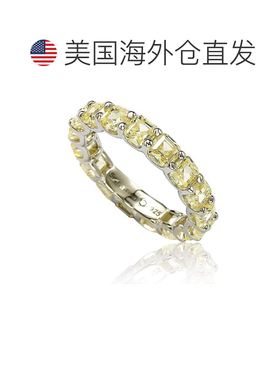 自营 Suzy Levian 纯银立方氧化锆黄色现代永恒戒指 - 黄色 美国