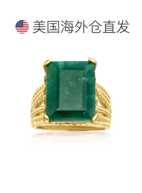 自营Ross-Simons 18kt 纯银祖母绿多排戒指 - 绿色 美国奥莱直发