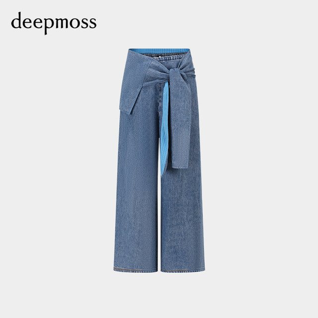 ໂສ້ງຂາຊື່ແບບ Deepmoss sky blue navy wrap