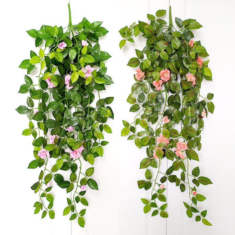 挂壁花仿真花玫瑰壁挂墙壁墙面装饰花绢花假花挂件室内墙花盆仿真