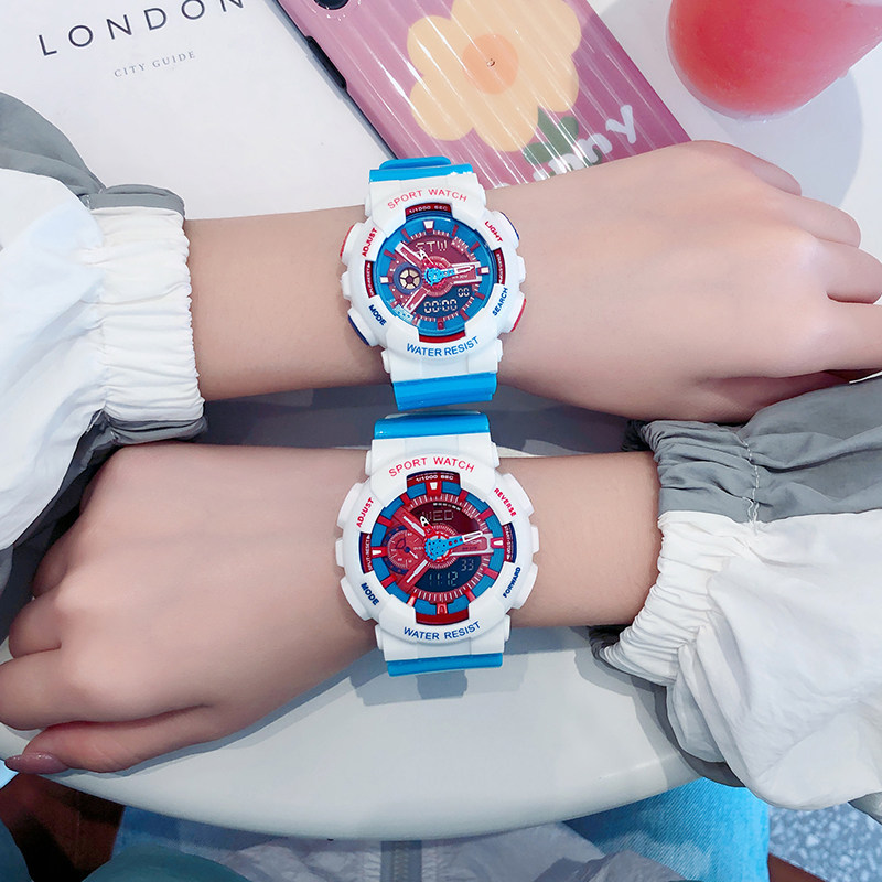 七夕电子情侣情侣款一对简约独角兽 古西雅国产腕表