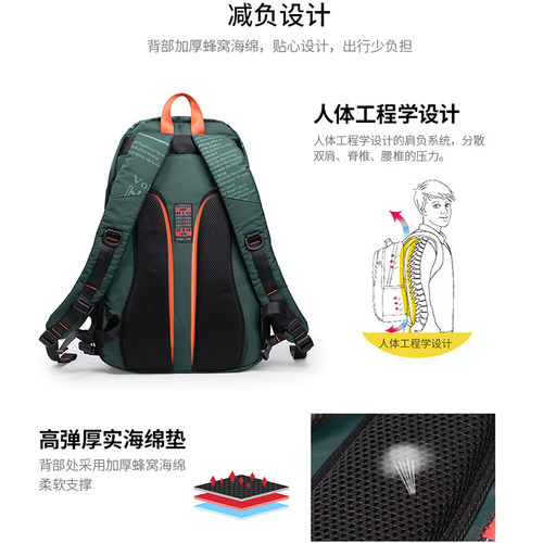 潮牌男士双肩包户外休闲旅行包大容量背包2026新款大学生电脑书包 - 图1