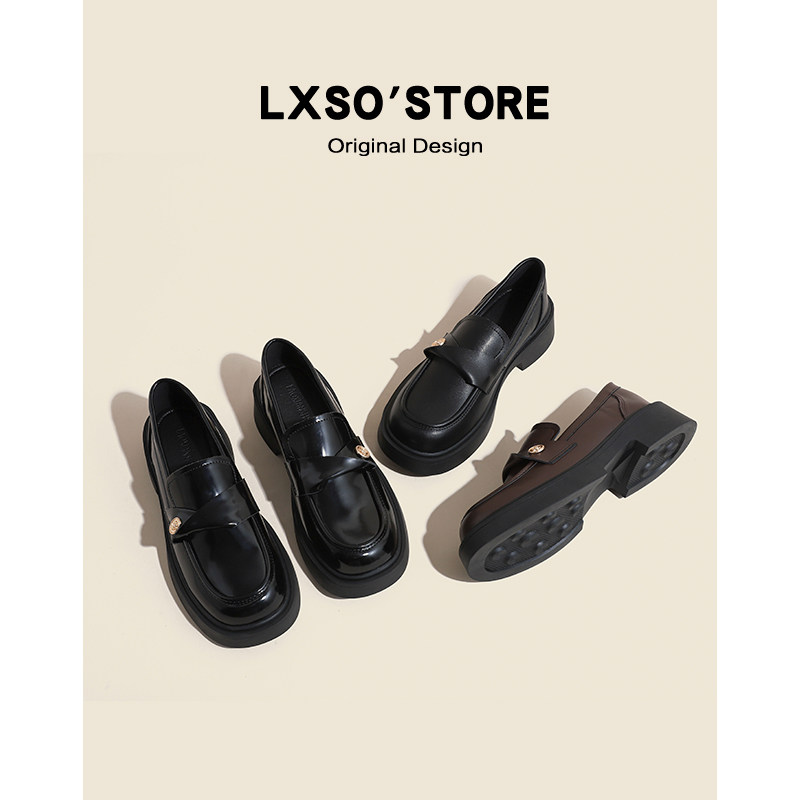 真皮软底乐福鞋女2024春秋季新款小金币单鞋英伦厚底一脚蹬小皮鞋,淘宝优惠券,粉丝福利购,淘宝优惠卷
