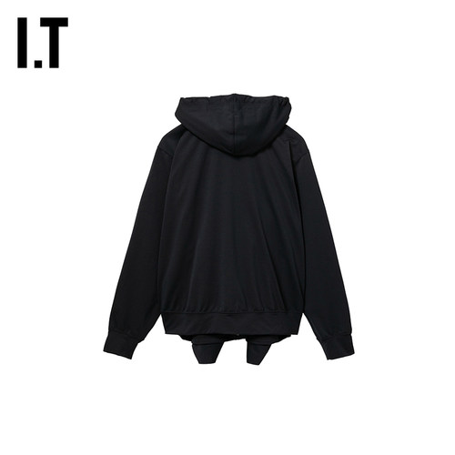 IT CDG COMME des GARCONS HOMME PLUS男装荷叶边饰拉链连帽卫衣 - 图0