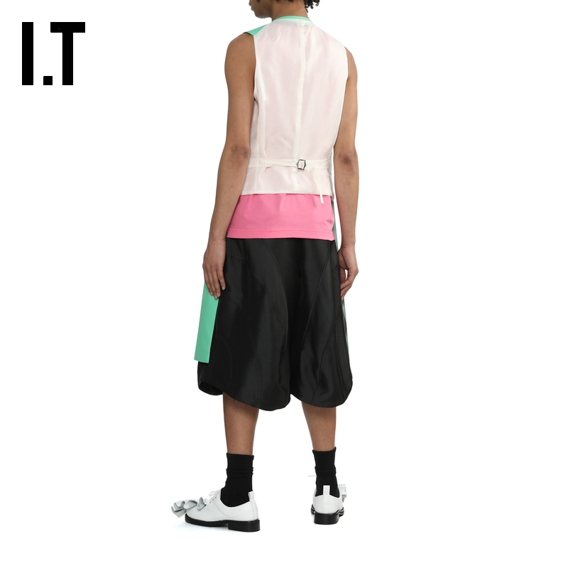 IT CDG COMME des GARCONS HOMME PLUS男装前长后短拼接西装马甲 - 图3