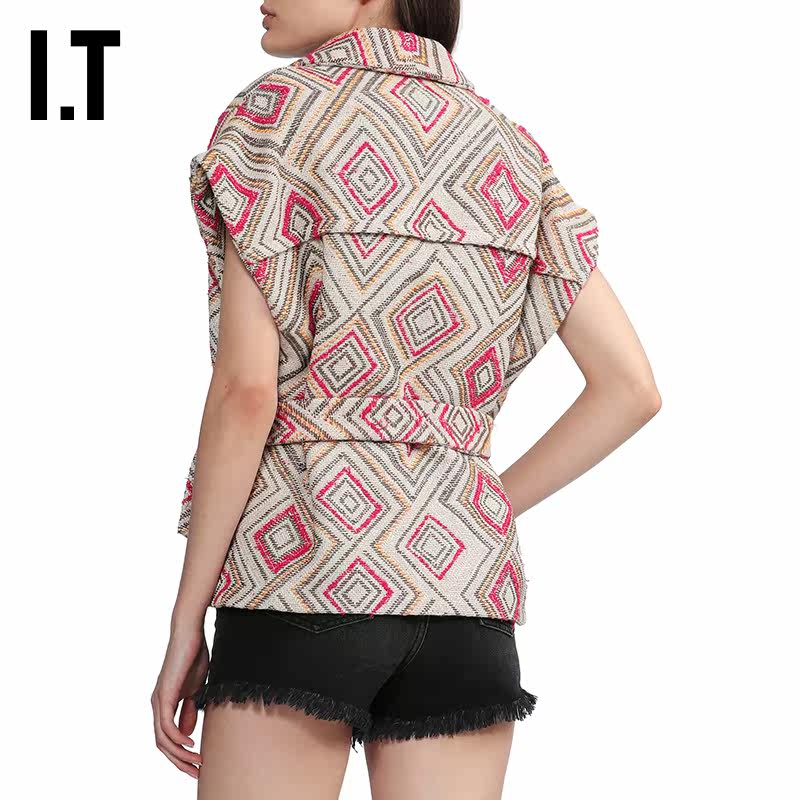 it iro女装花呢新品时尚个性马甲 I.T服饰短外套