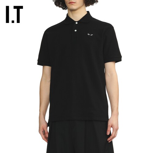 IT CDG PLAY COMME des GARCONS川久保玲情侣款纯色短袖polo衫 - 图2