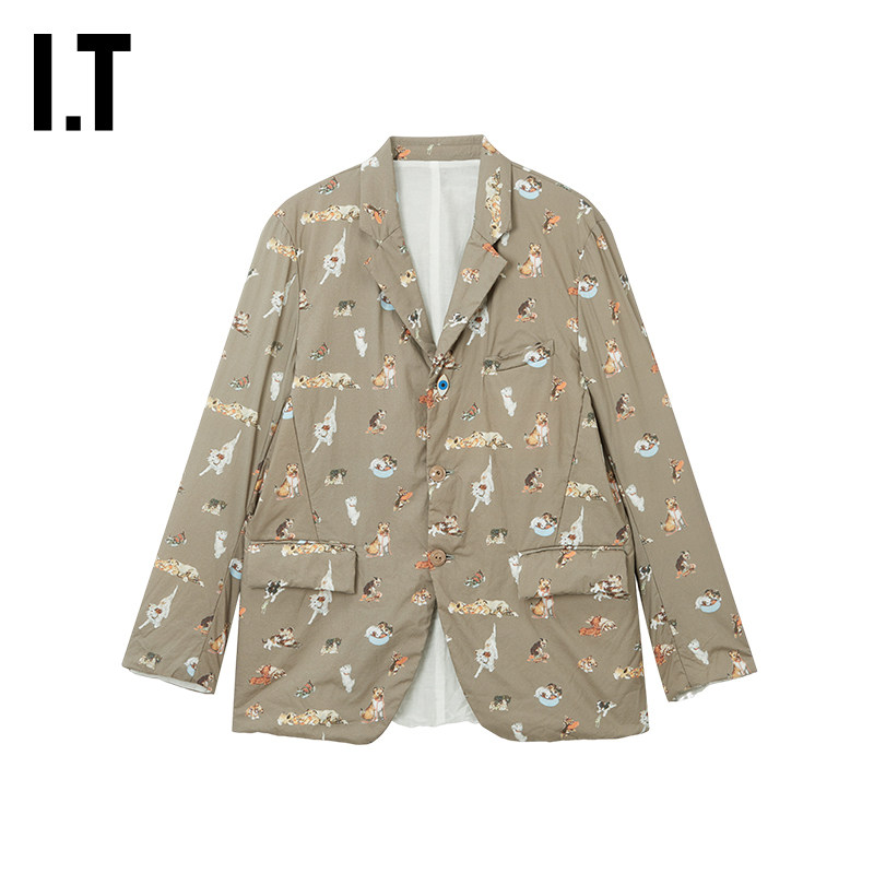 IT UNDERCOVER高桥盾男装西装夹克新款满幅狗狗图案装饰外套41051,淘宝优惠券,粉丝福利购,淘宝优惠卷