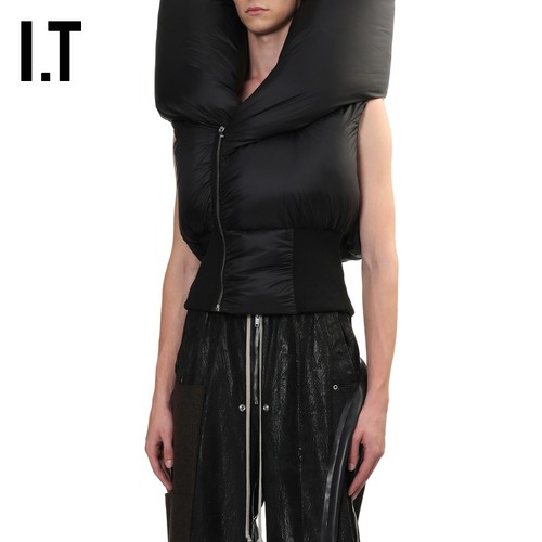 IT Rick Owens男装廓形无袖羽绒服新款夸张设计感拉链羽绒短背心 - 图1