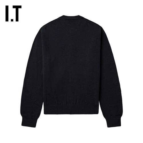 IT CDG PLAY COMME des GARCONS川久保玲情侣款圆领羊毛针织开衫 - 图0