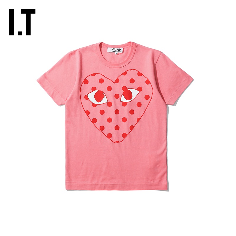 IT CDG PLAY COMME des GARCONS女装圆领短袖T恤潮牌爱心印花75XE-图1