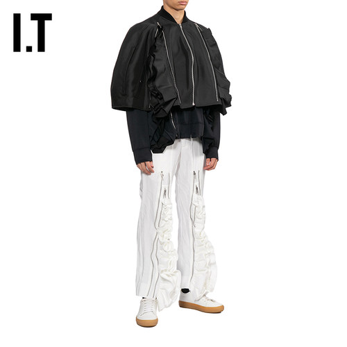 IT CDG COMME des GARCONS HOMME PLUS男装荷叶边饰短款拉链夹克 - 图3