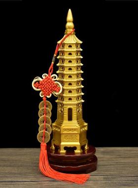 纯铜文昌塔13层十三层和纯黄铜9层九层书桌办公室书房摆件学生用