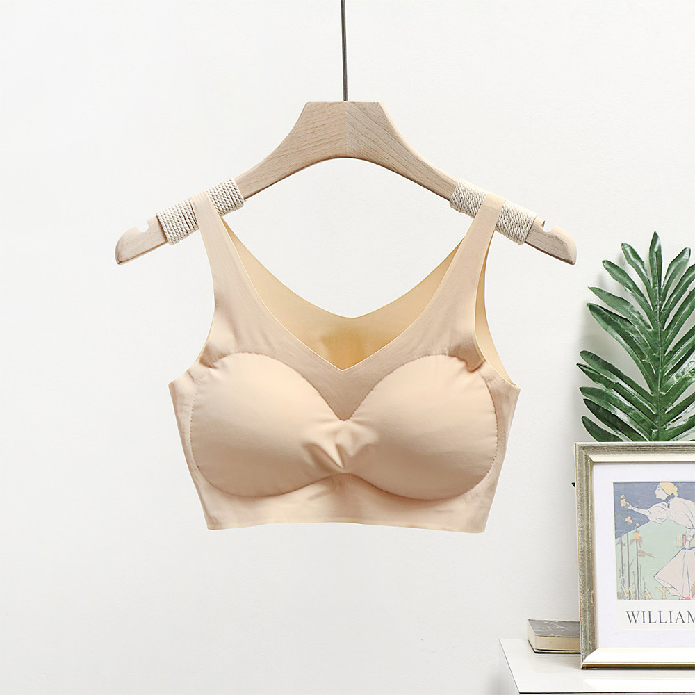 夏季无痕打底内衣女短款带胸垫防走光小背心文胸一体抹胸裹胸薄款