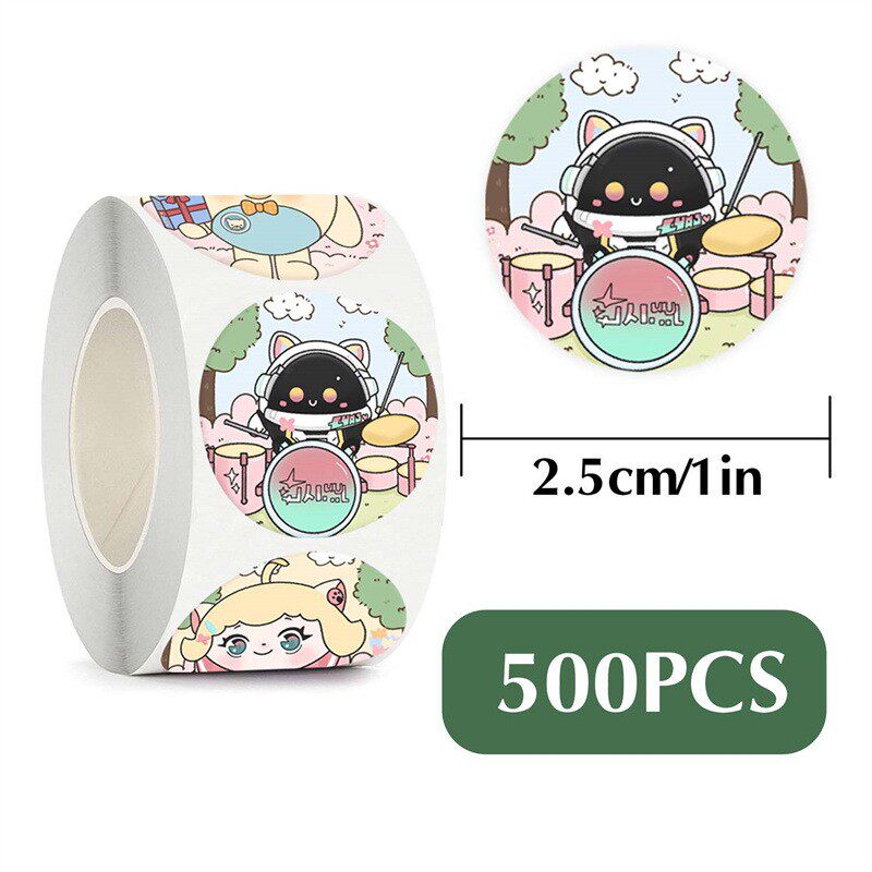 500贴/卷蛋仔派对皮肤贴纸可爱儿童卡通小女孩玩具装饰标签贴画男孩奖励礼物封口贴