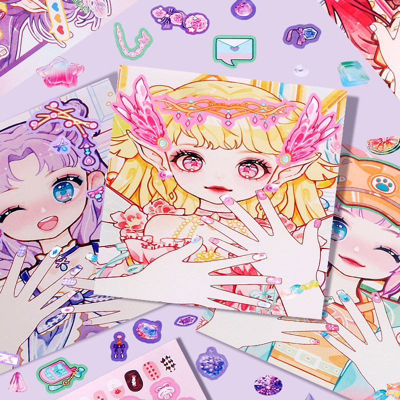 Nail shop stickers no cutting girl's nail art sticker book