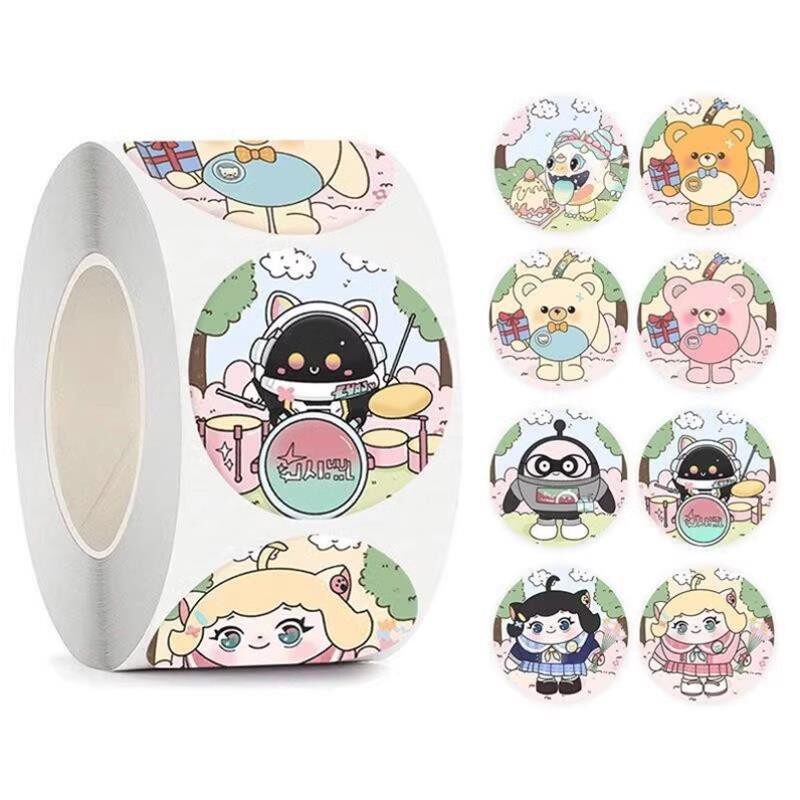 500贴/卷蛋仔派对皮肤贴纸可爱儿童卡通小女孩玩具装饰标签贴画男孩奖励礼物封口贴