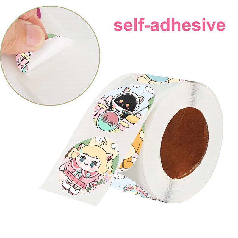 500贴/卷蛋仔派对皮肤贴纸可爱儿童卡通小女孩玩具装饰标签贴画男孩奖励礼物封口贴