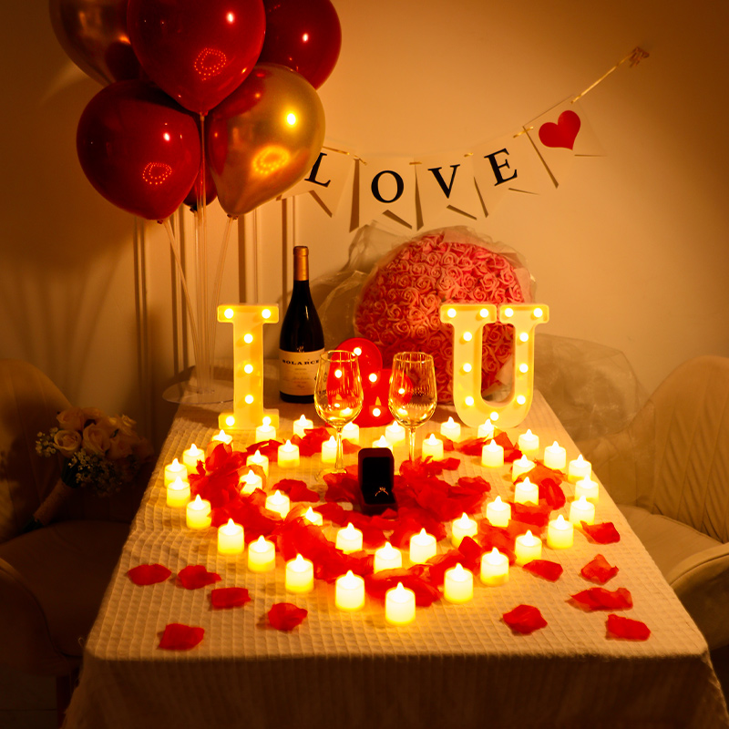 求婚室内布置表白浪漫网红套餐告白仪式感创意用品气球场地蜡烛灯