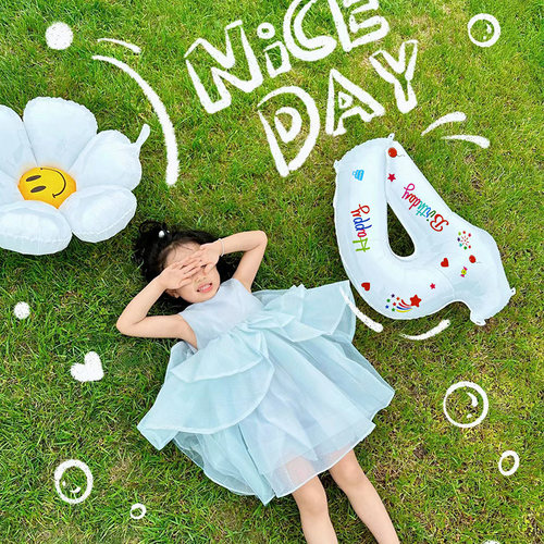 户外草地彩色马卡龙气球生日装饰儿童场景多巴胺派对拍照道具布置 - 图2