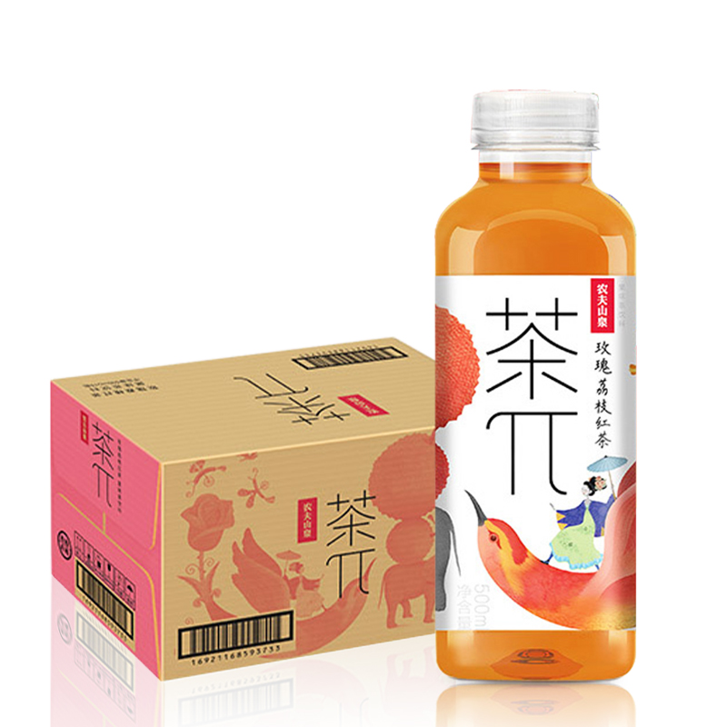 农夫山泉茶π茶派风味饮料500ml*15整箱蜜桃乌龙茶派柠檬西柚荔枝-图2