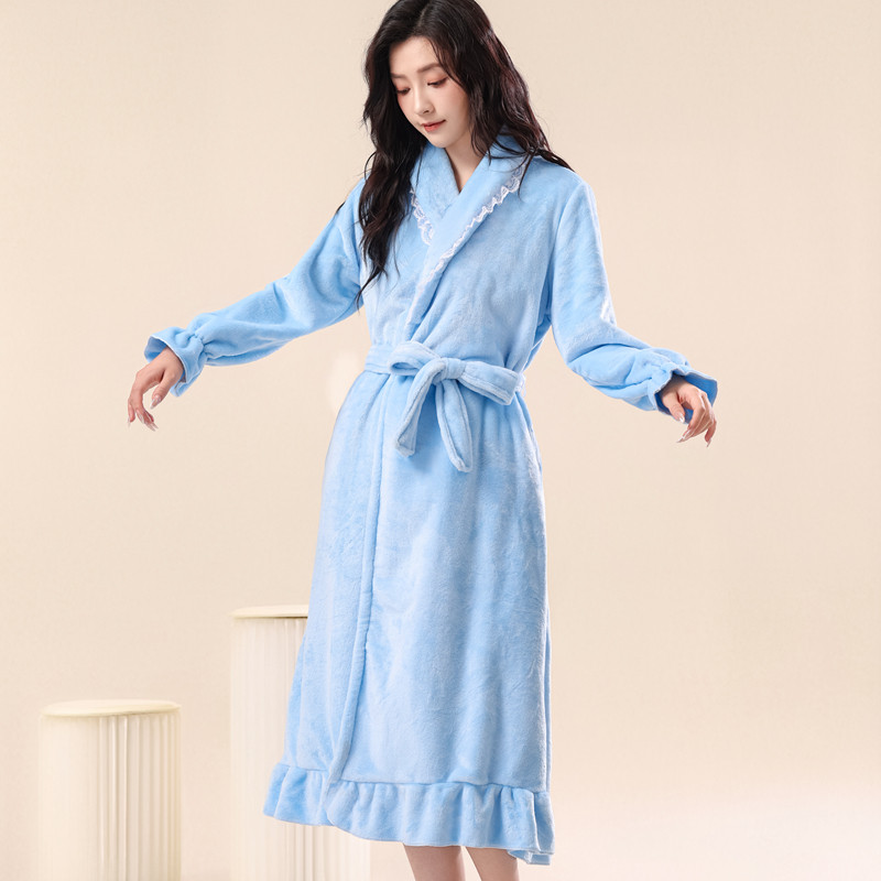 新款洋气睡袍女秋冬季睡衣珊瑚绒长款浴袍法兰绒加厚加绒晨袍冬天,淘宝优惠券,粉丝福利购,淘宝优惠卷