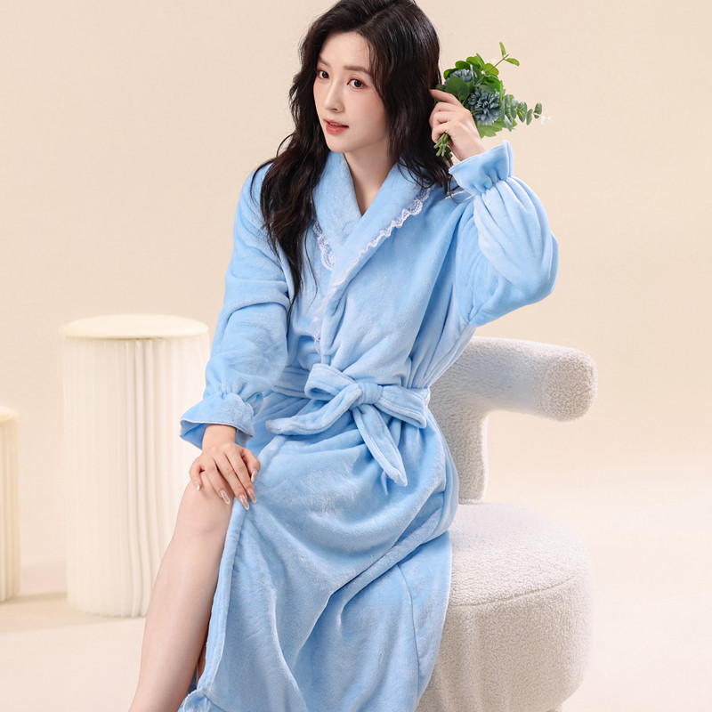 新款洋气睡袍女秋冬季睡衣珊瑚绒长款浴袍法兰绒加厚加绒晨袍冬天,淘宝优惠券,粉丝福利购,淘宝优惠卷