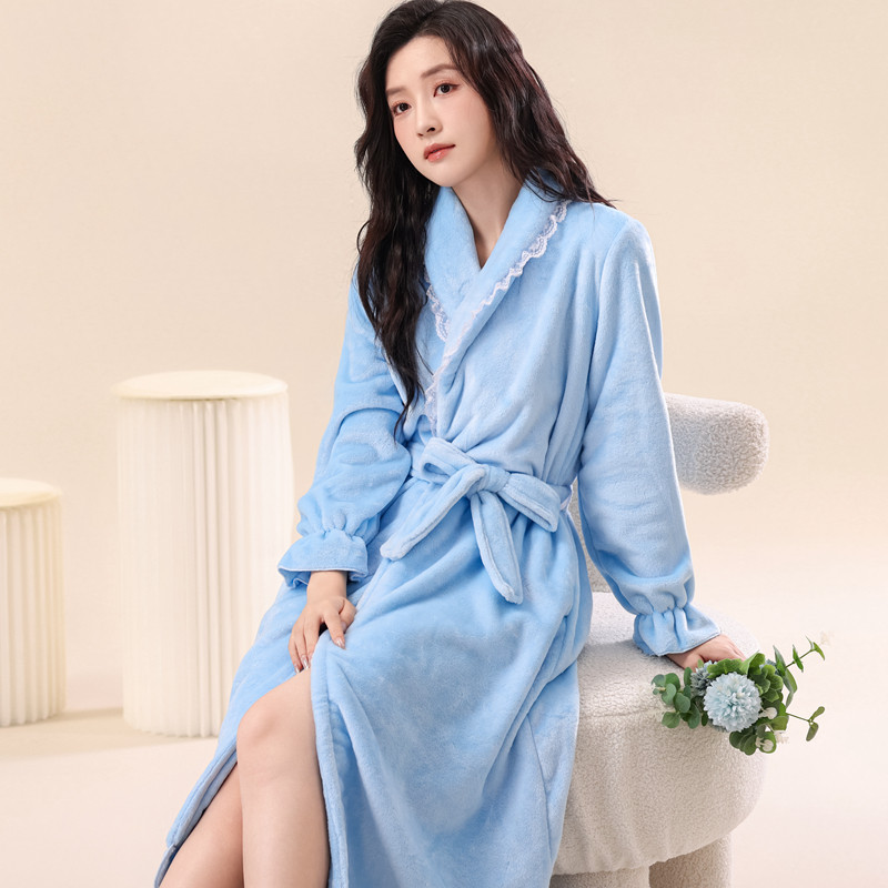 新款洋气睡袍女秋冬季睡衣珊瑚绒长款浴袍法兰绒加厚加绒晨袍冬天,淘宝优惠券,粉丝福利购,淘宝优惠卷
