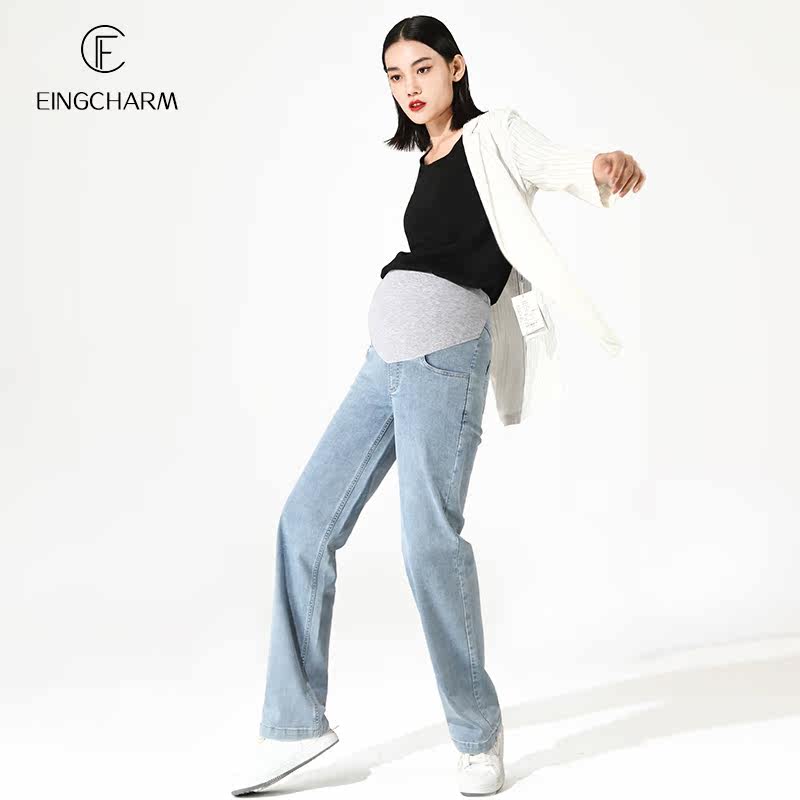 春款外穿直筒阔腿裤托腹孕妇裤子 茵魅孕妇直筒裤